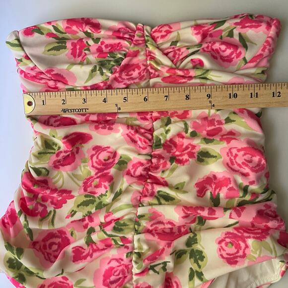 Zara Pink and Green Floral Blouse - Picture 13 of 16